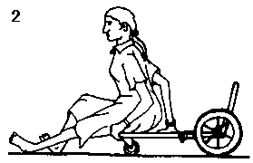 Person climbing on/off the ground mobility device