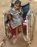Erosha in wheelchair