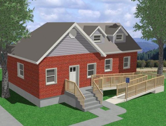 house with wheelchair ramp